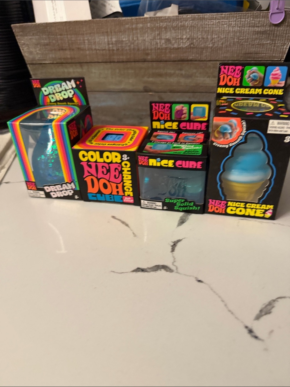 Color Change Cube & Ice Cream Cone Kids Toy Set - Blue